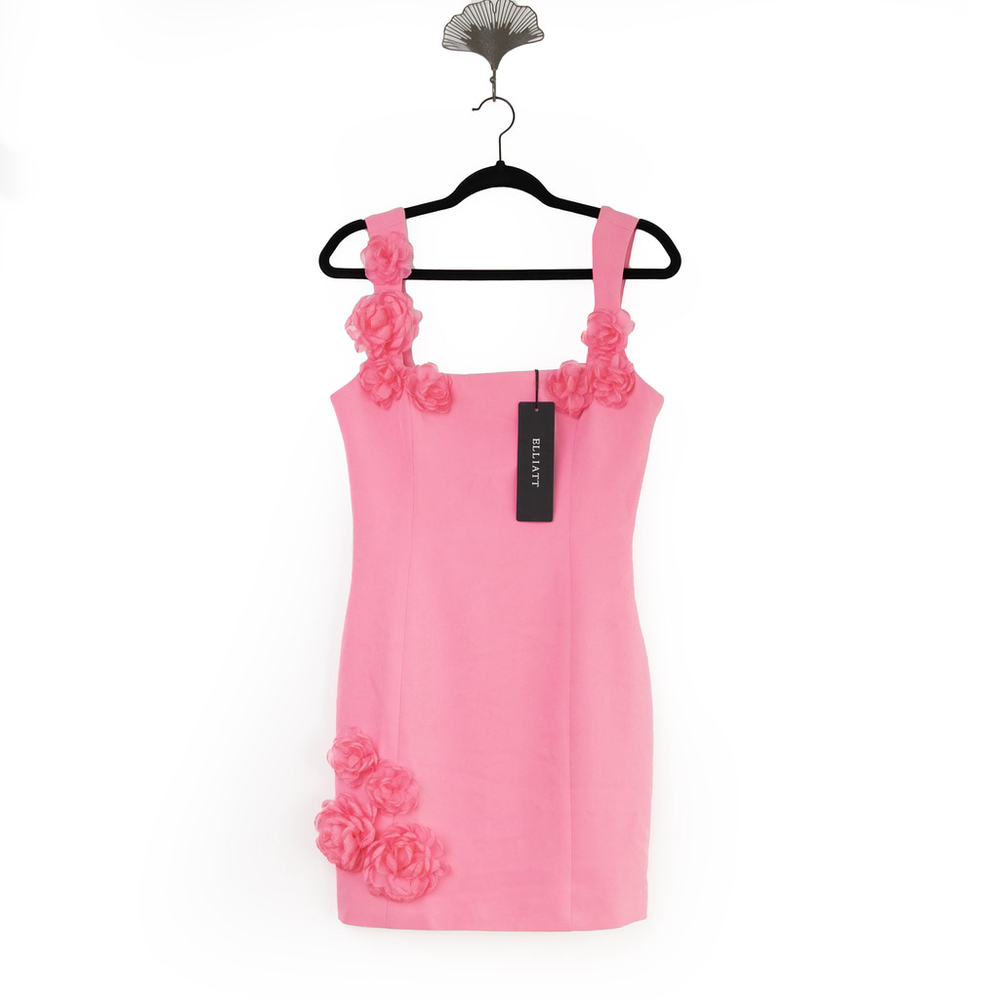 NWT Elliatt Trompe 3D Flower Detail Mini Dress Pink $200 - Size M - Picture 8 of 13